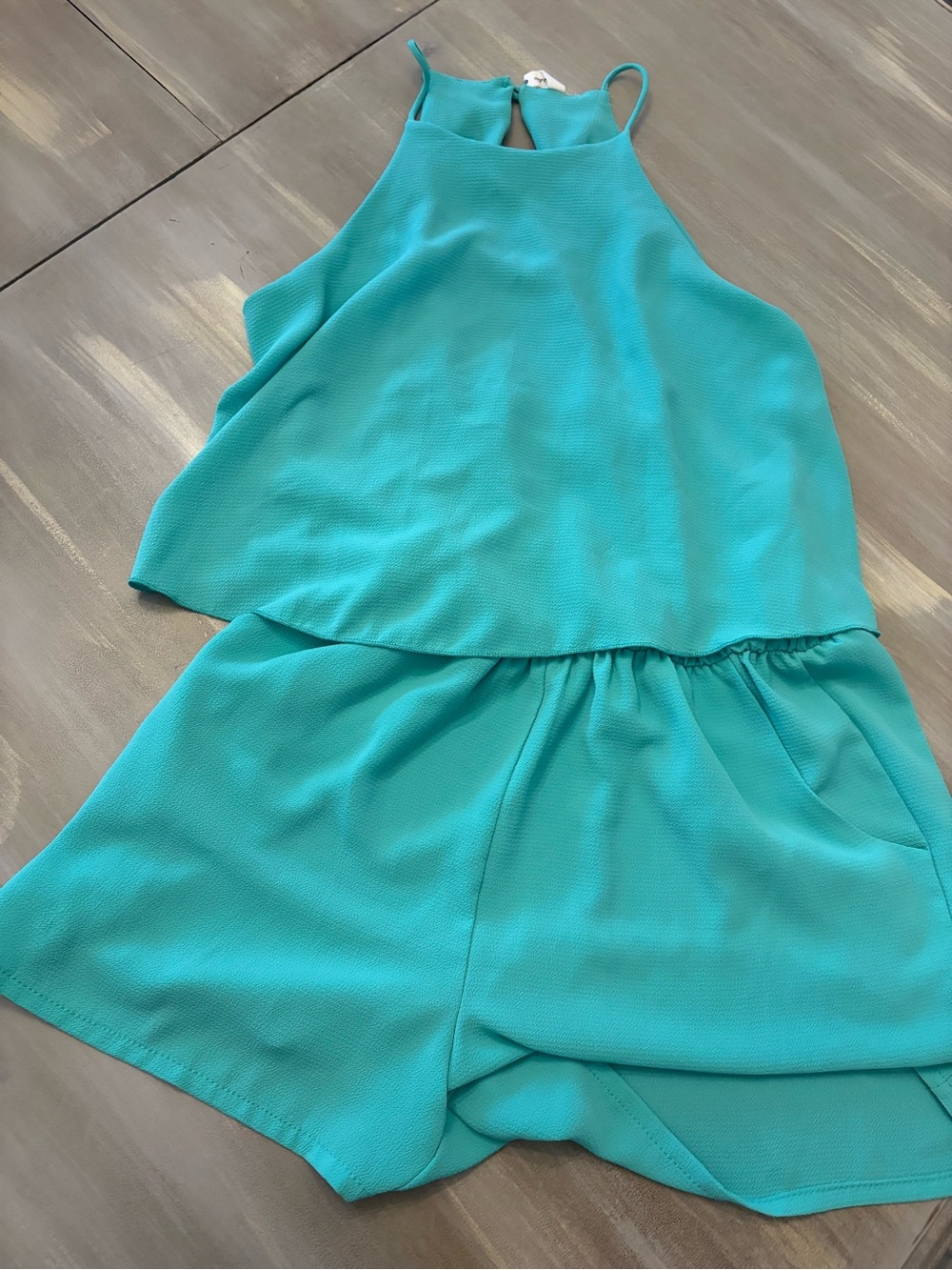 Tyche Teal Halter Romper